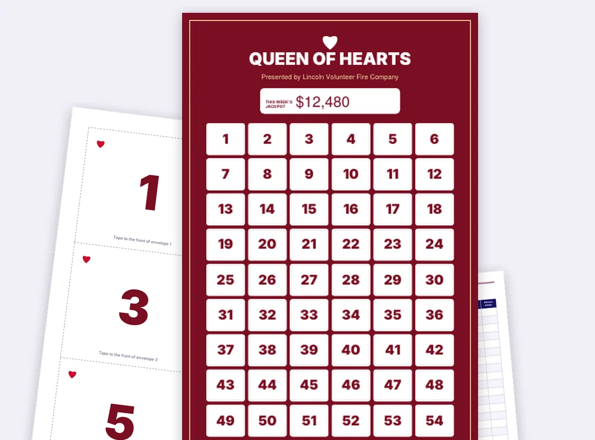 Printable Queen of Hearts board